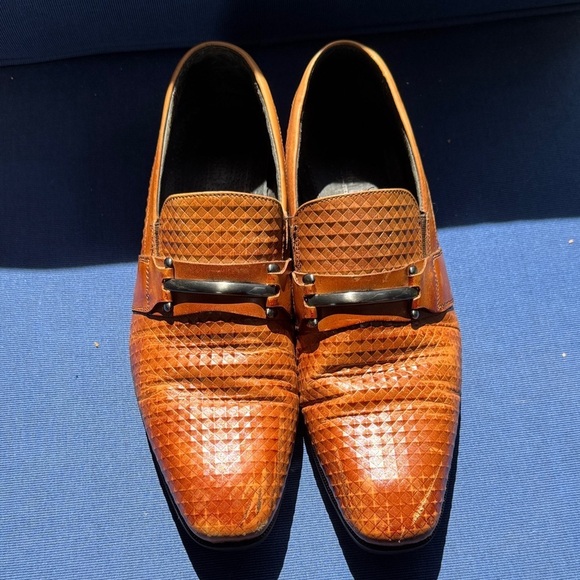 Stacy Adams Textured Brown Leather Loafers main image 4